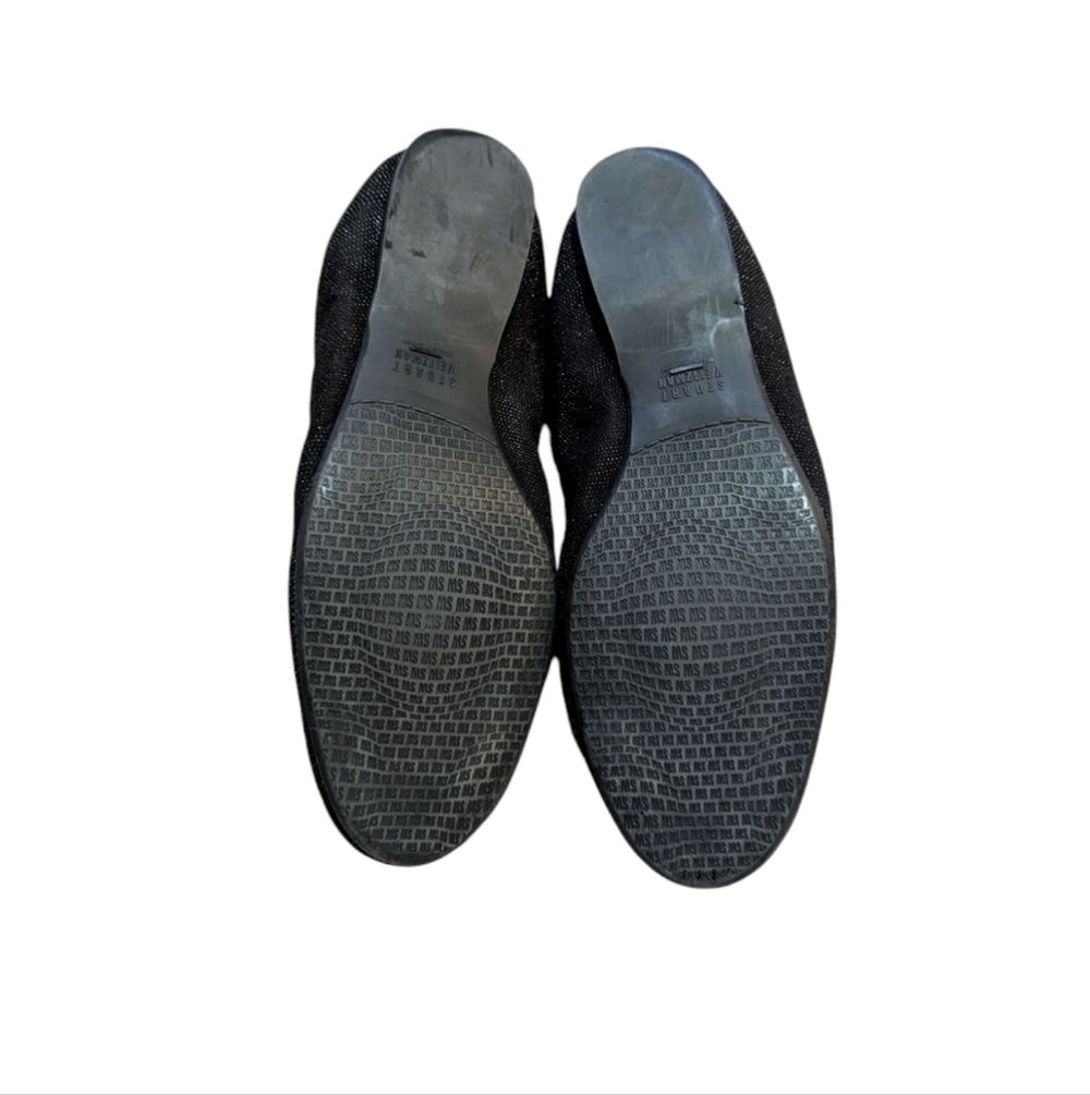 Stuart Weitzman Squeeze Goosebump Stretch Ballet Flat 10 Black Nappa Old Money - Picture 8 of 9